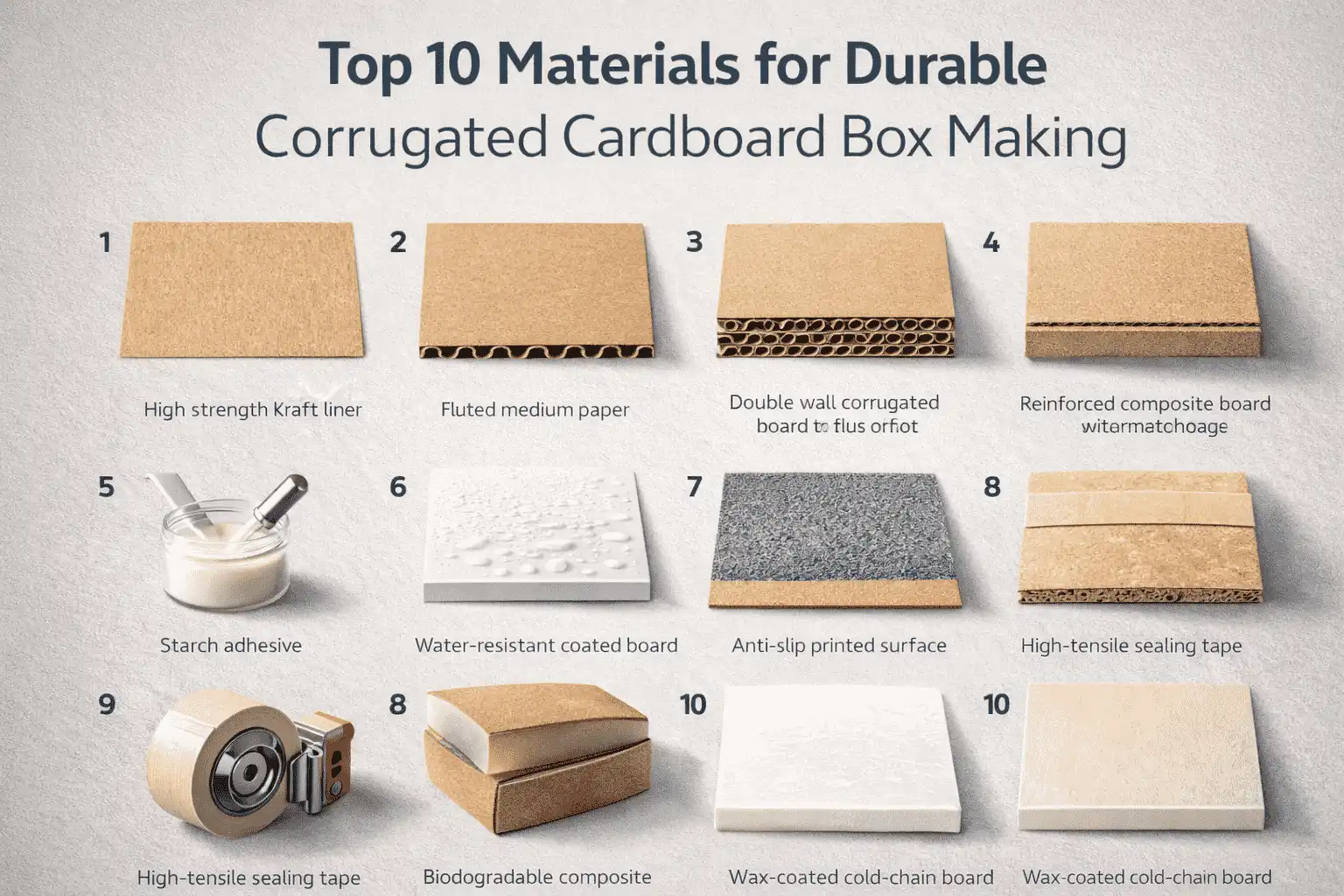 Top 10 Materials for Durable Corrugated Cardboard Box Making